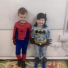 Jack as Spiderman and Alex as Batman